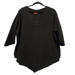 Oh My Gauze! Black V-Neck Blouse